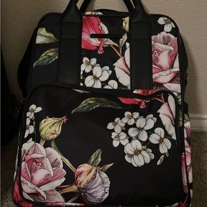 Betsey Johnson Floral Kids Backpack - Black and Pink